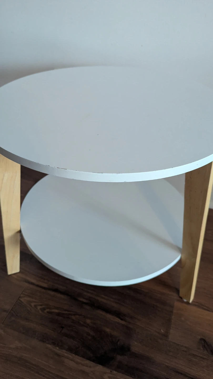 White 2-Tier Round Side Table - photo 3