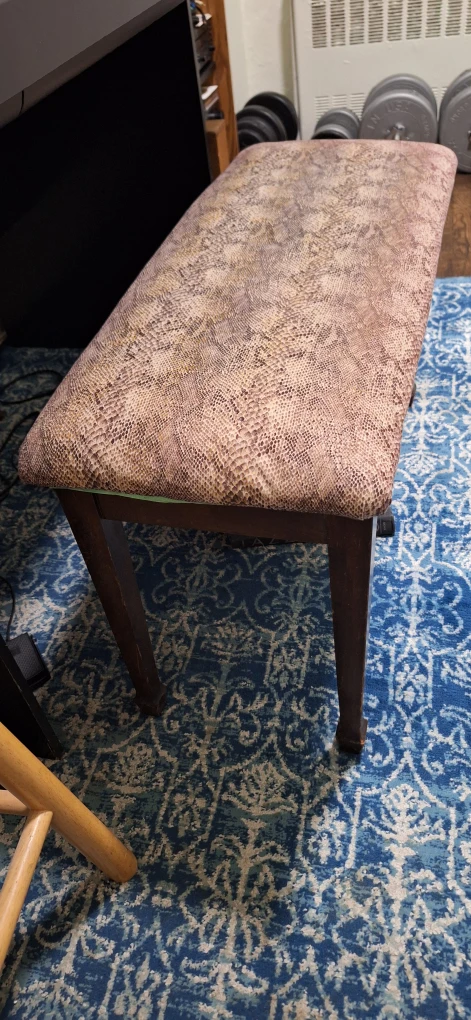 Bench with Snakeskin Print Upholstery - photo 2
