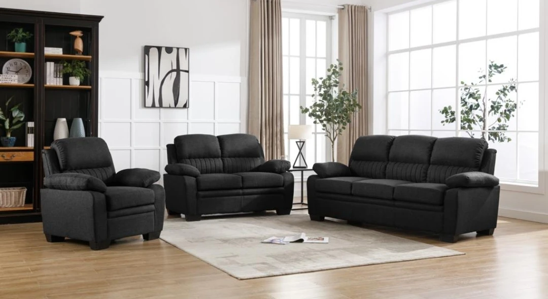 Grey Fabric Loveseat Sofa