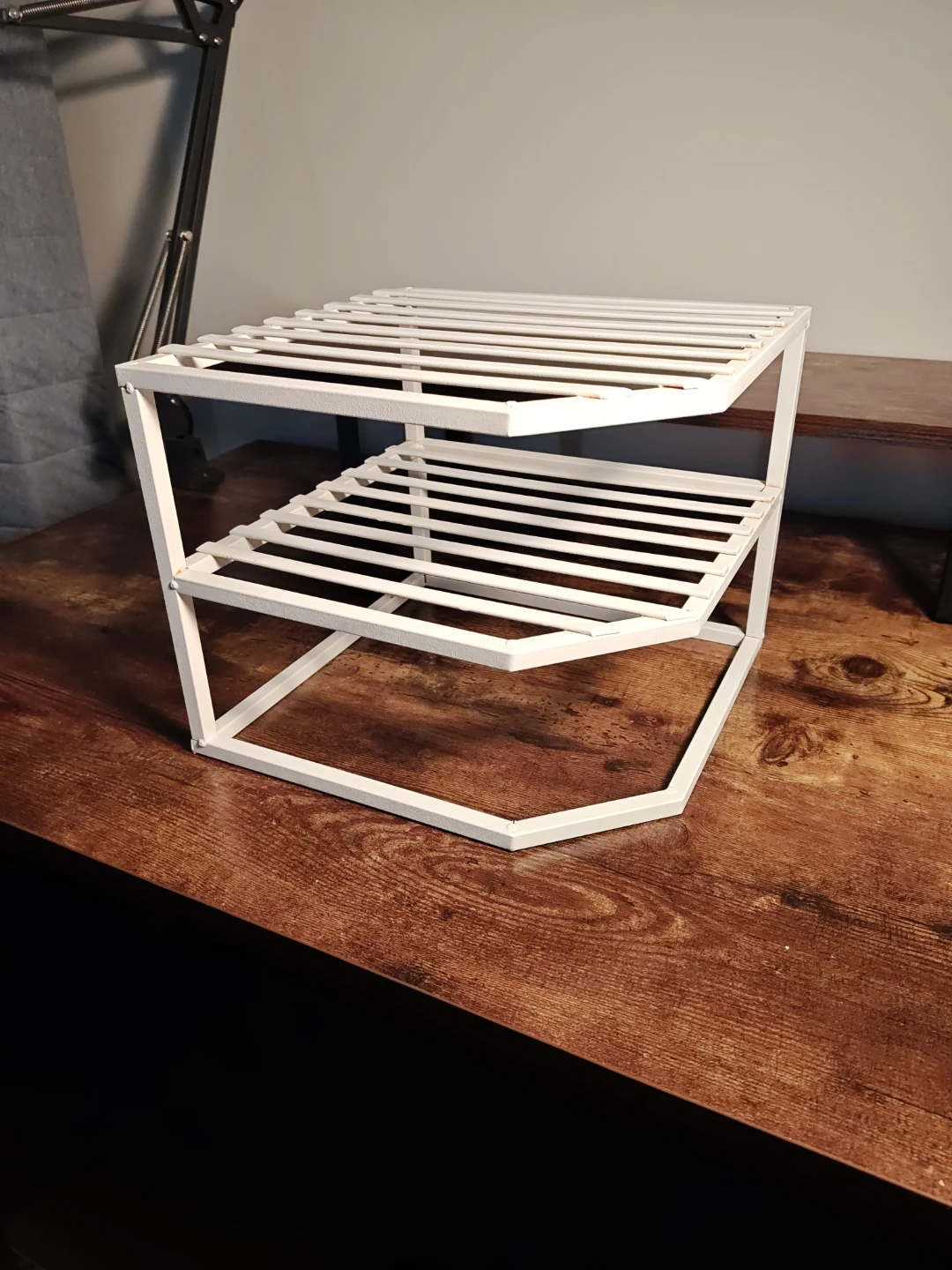 White 2-Tier Wire Rack Shelf