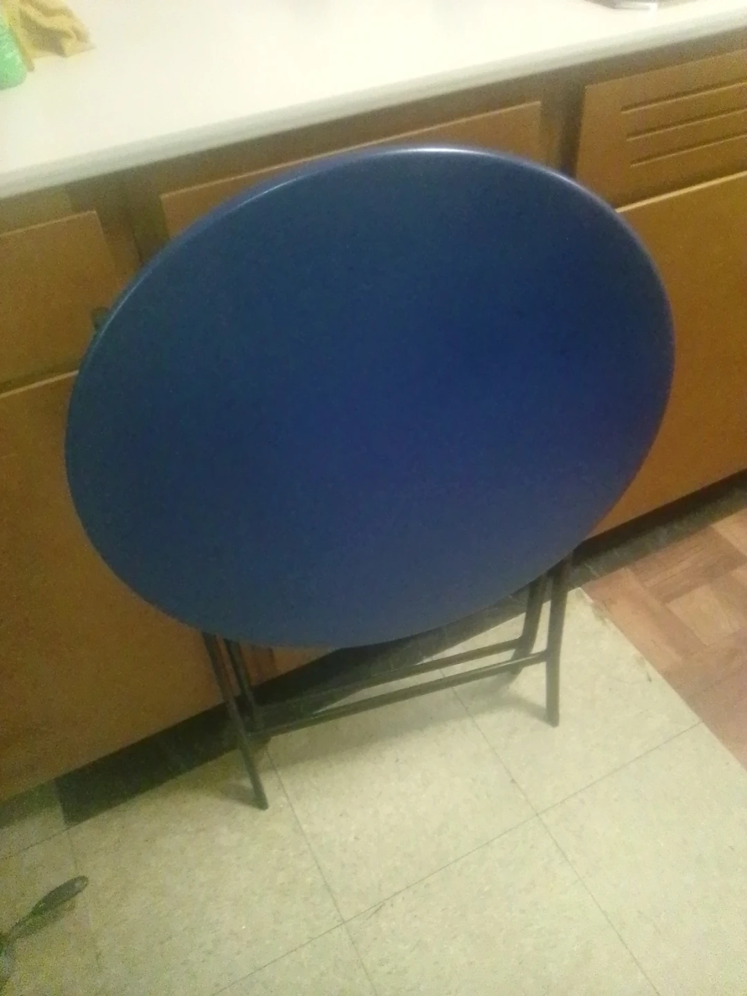 Metal Blue Round Folding Table - photo 2