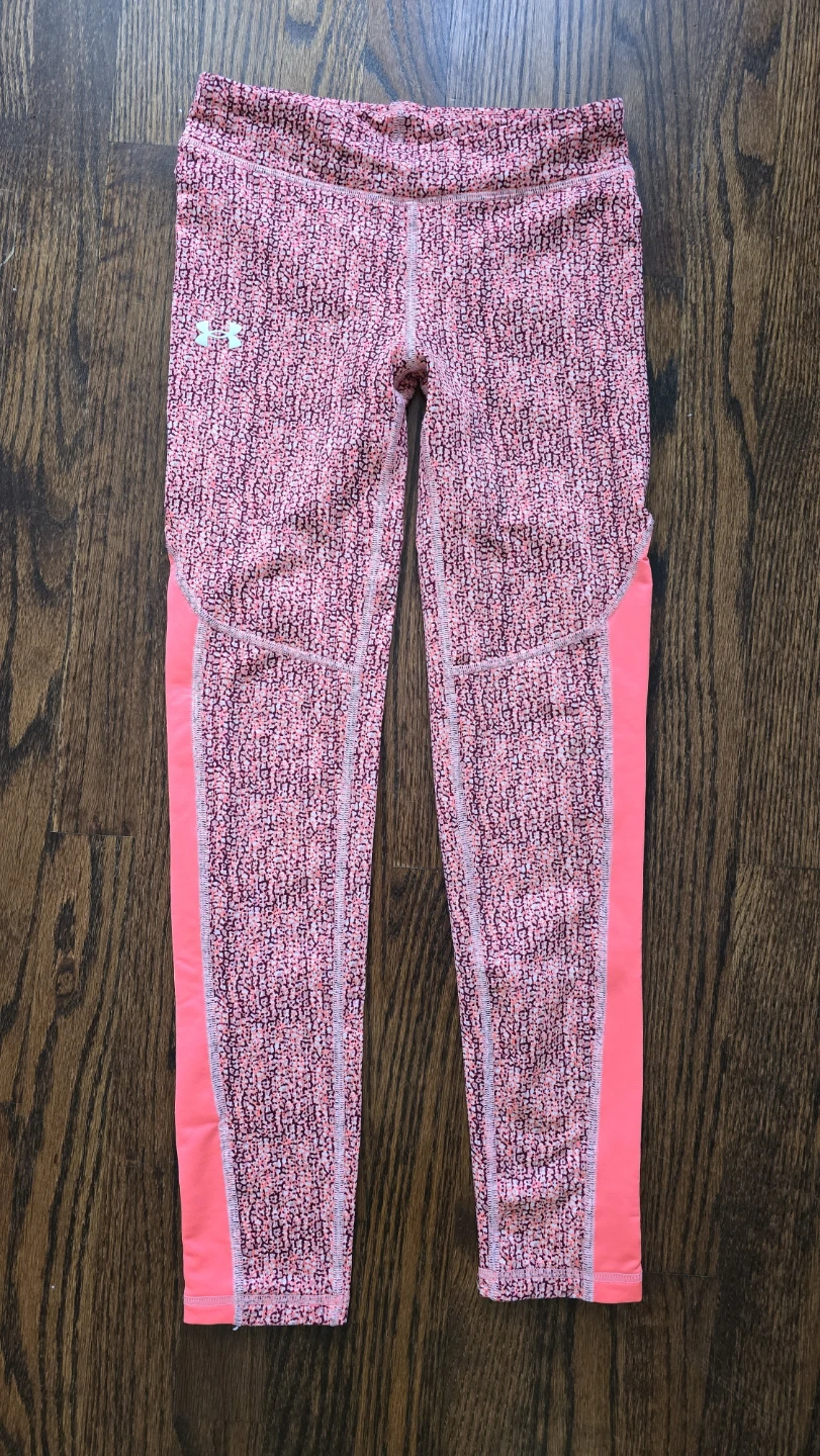 Under Armour Pink Pattern Leggings Youth Medium 10Y