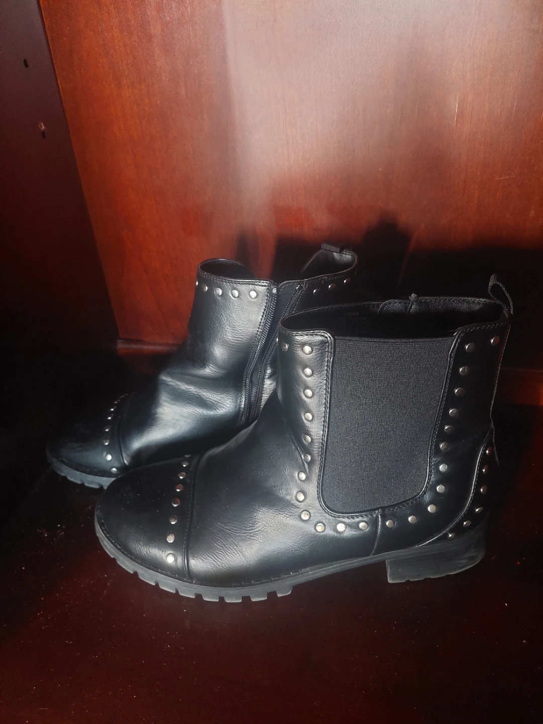 Womens size 11 Black Studded Chelsea Boots