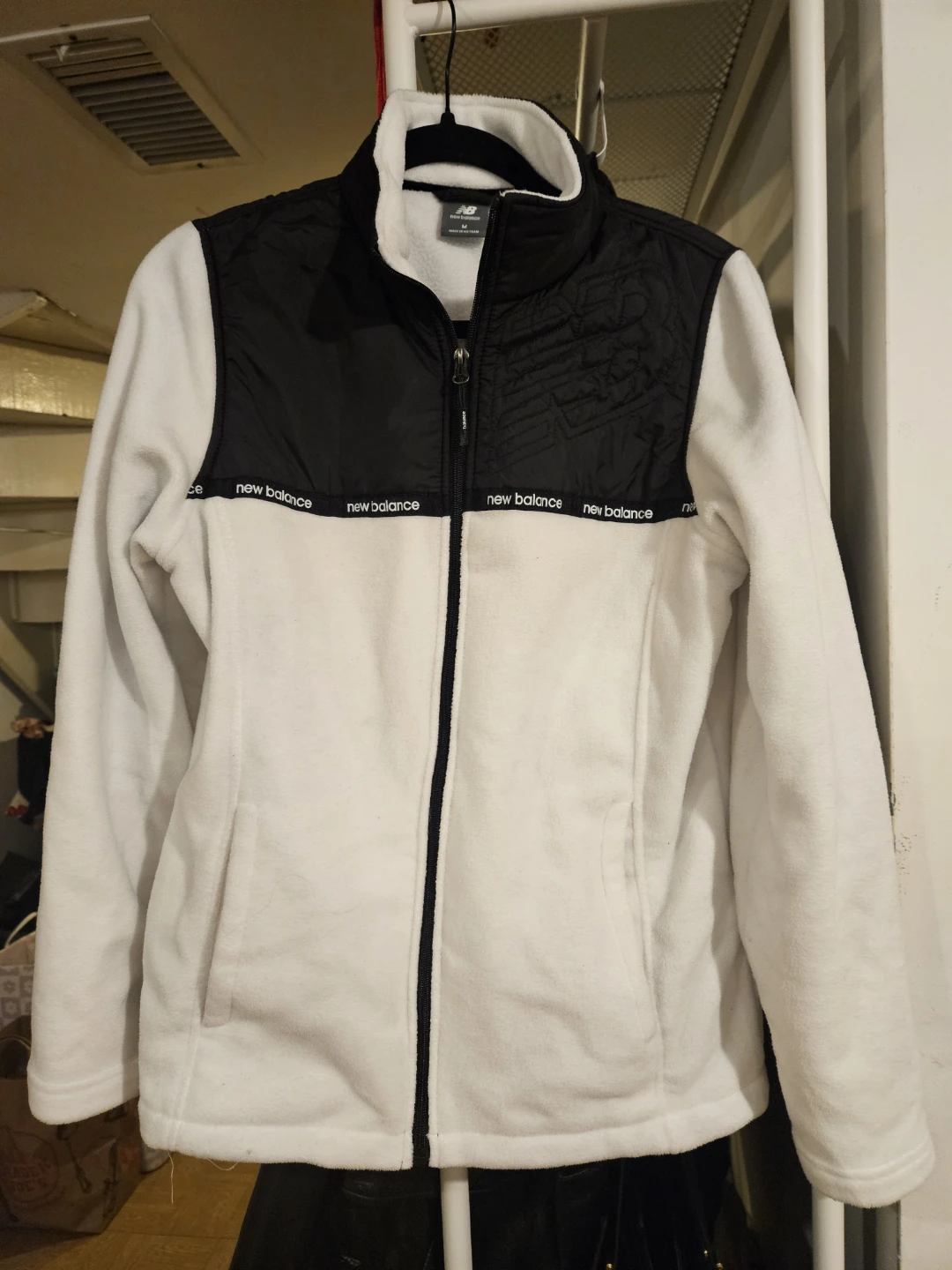 New Balance Fleece Jacket - White/Black - Size M - photo 2