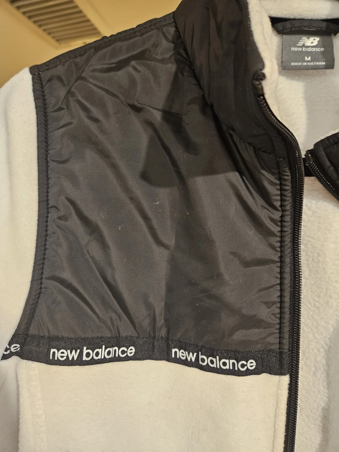 New Balance Fleece Jacket - White/Black - Size M - photo 4