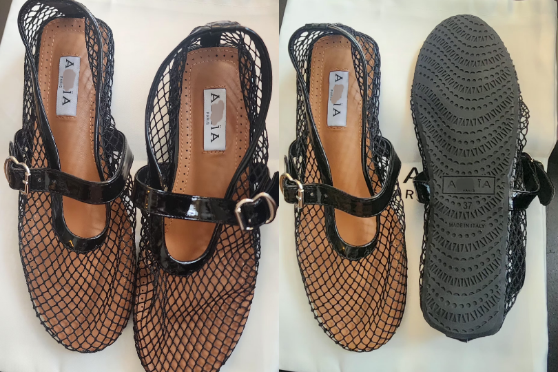 Fishnet Ballet Flat Shoes