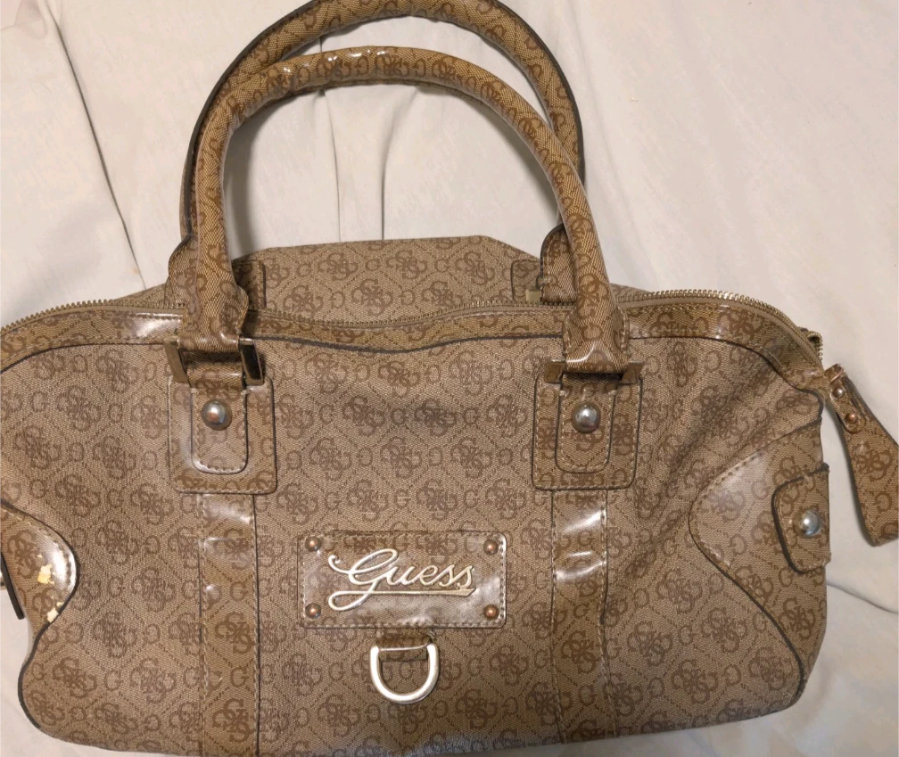 Guess Monogram Satchel Handbag
