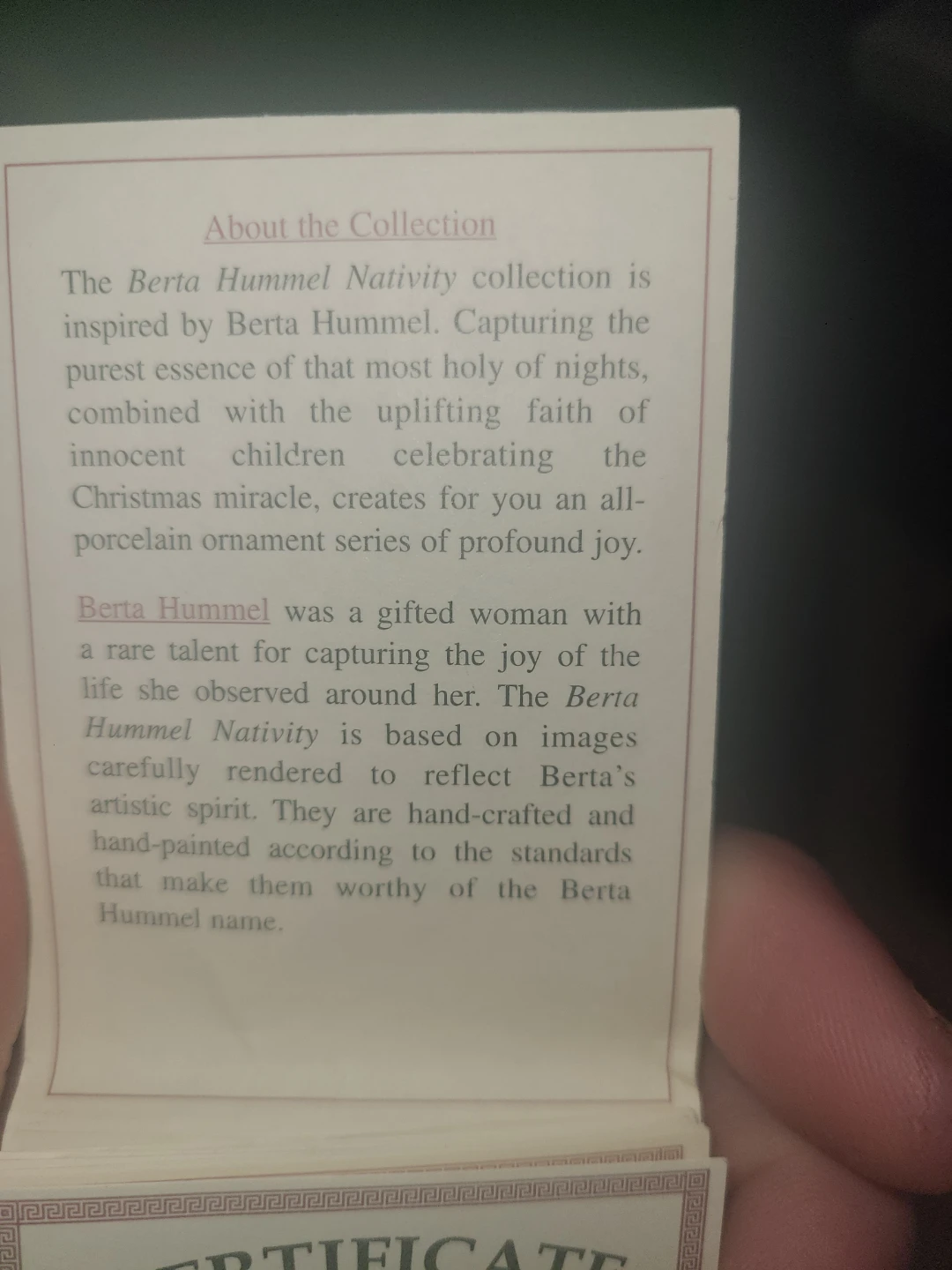 Berta Hummel Nativity Collection Porcelain Ornaments - photo 3