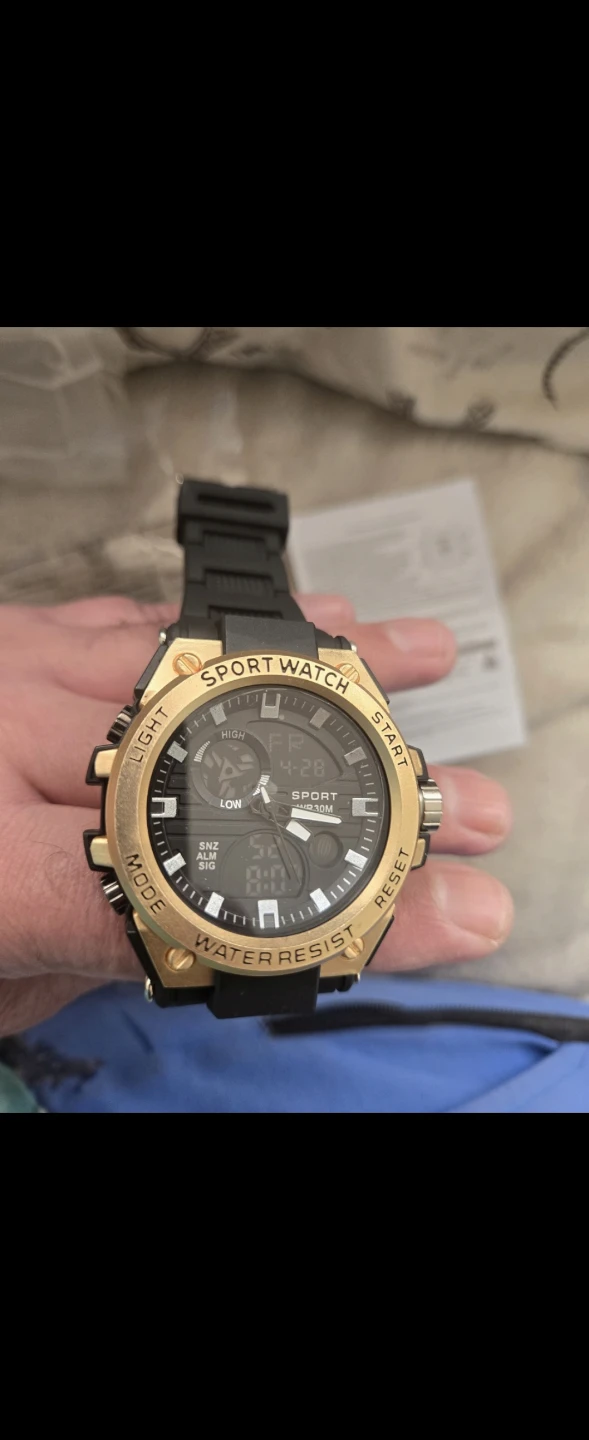 Sport Watch Gold Tone Digital Analog - photo 3