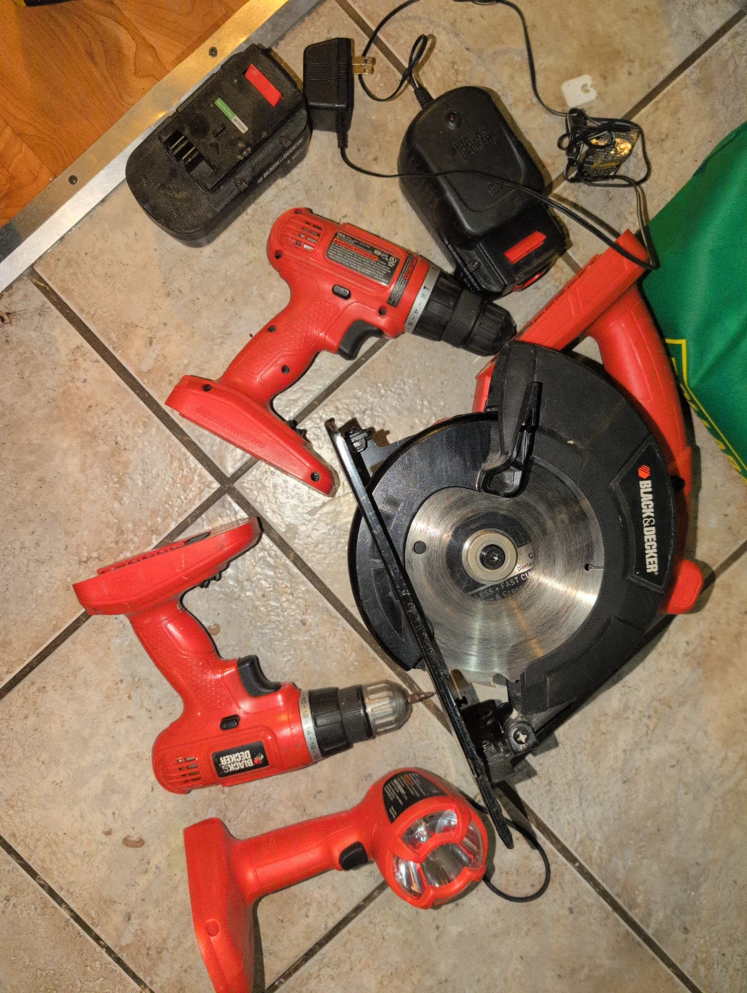 Black & Decker 18V Power Tool Set with Circular Saw and Drills