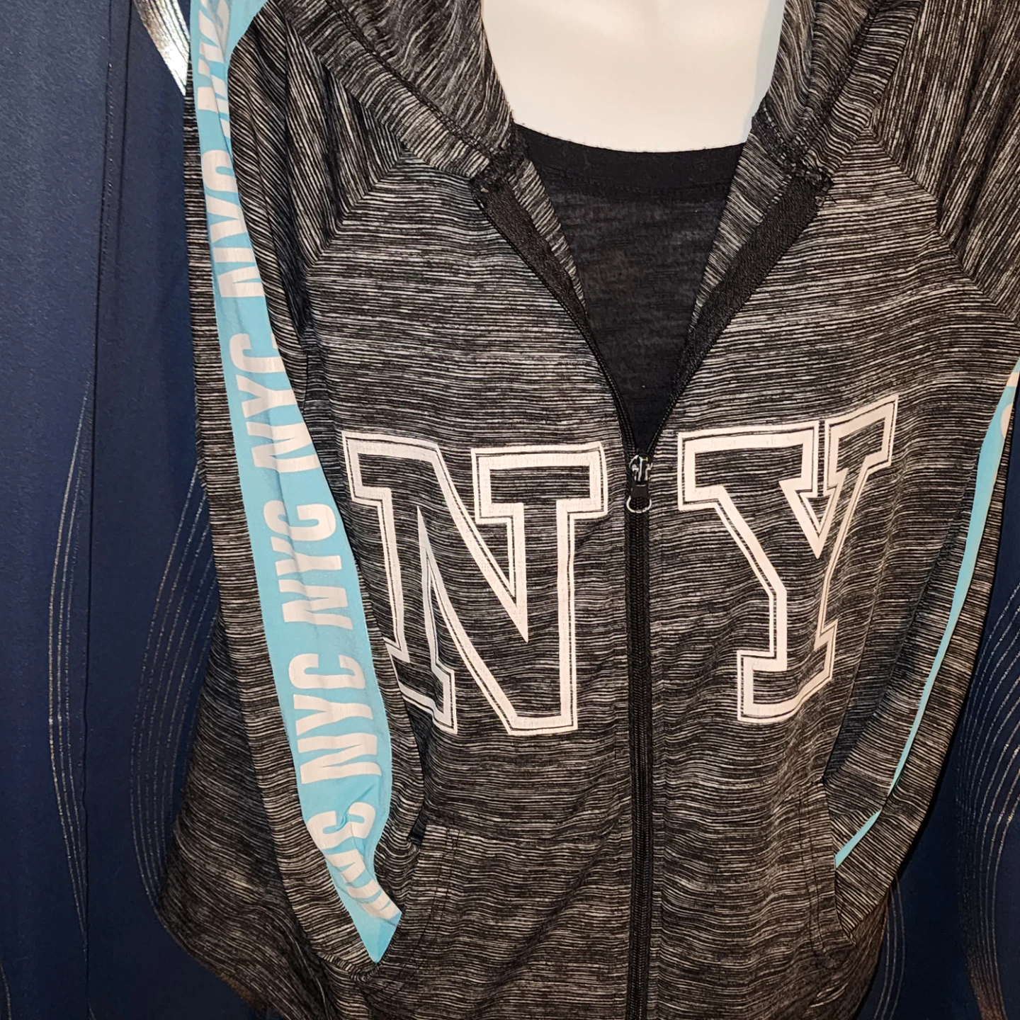MIKK Athletica Grey NY Full Zip Hoodie XL