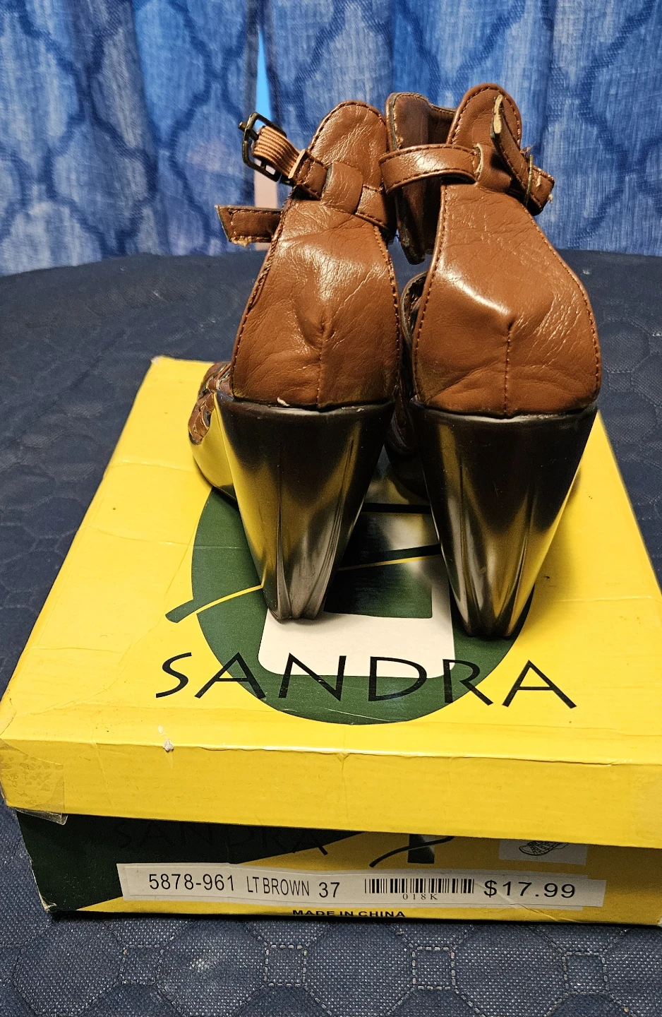 Sandra Women's Brown Wedge Sandals Size 37 - photo 3
