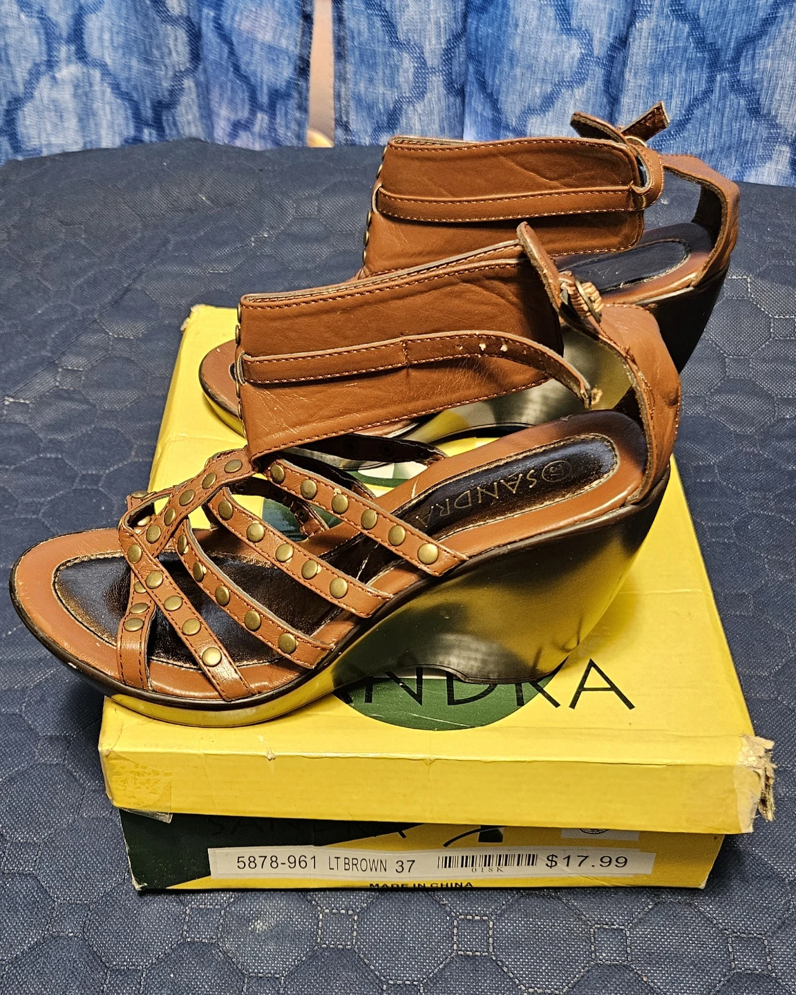 Sandra Women's Brown Wedge Sandals Size 37 - photo 4