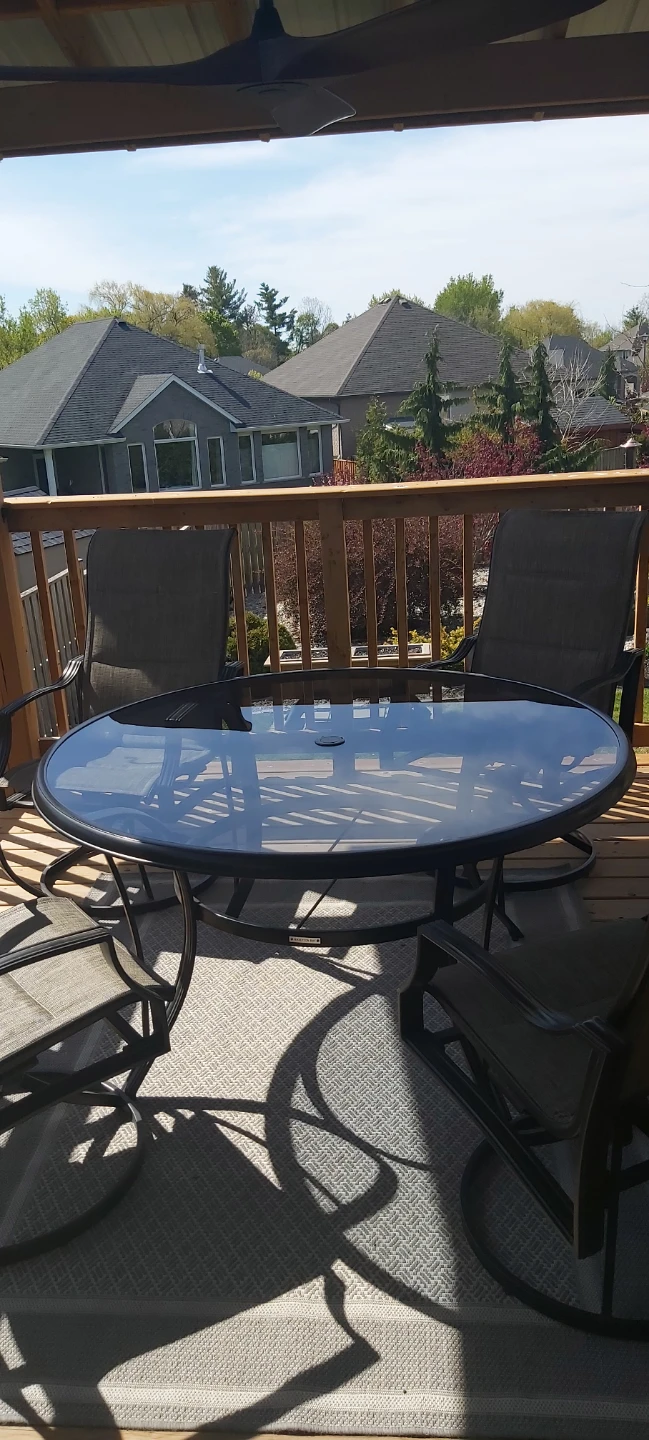 Outdoor Patio Swivel Chair and Table Set - photo 2