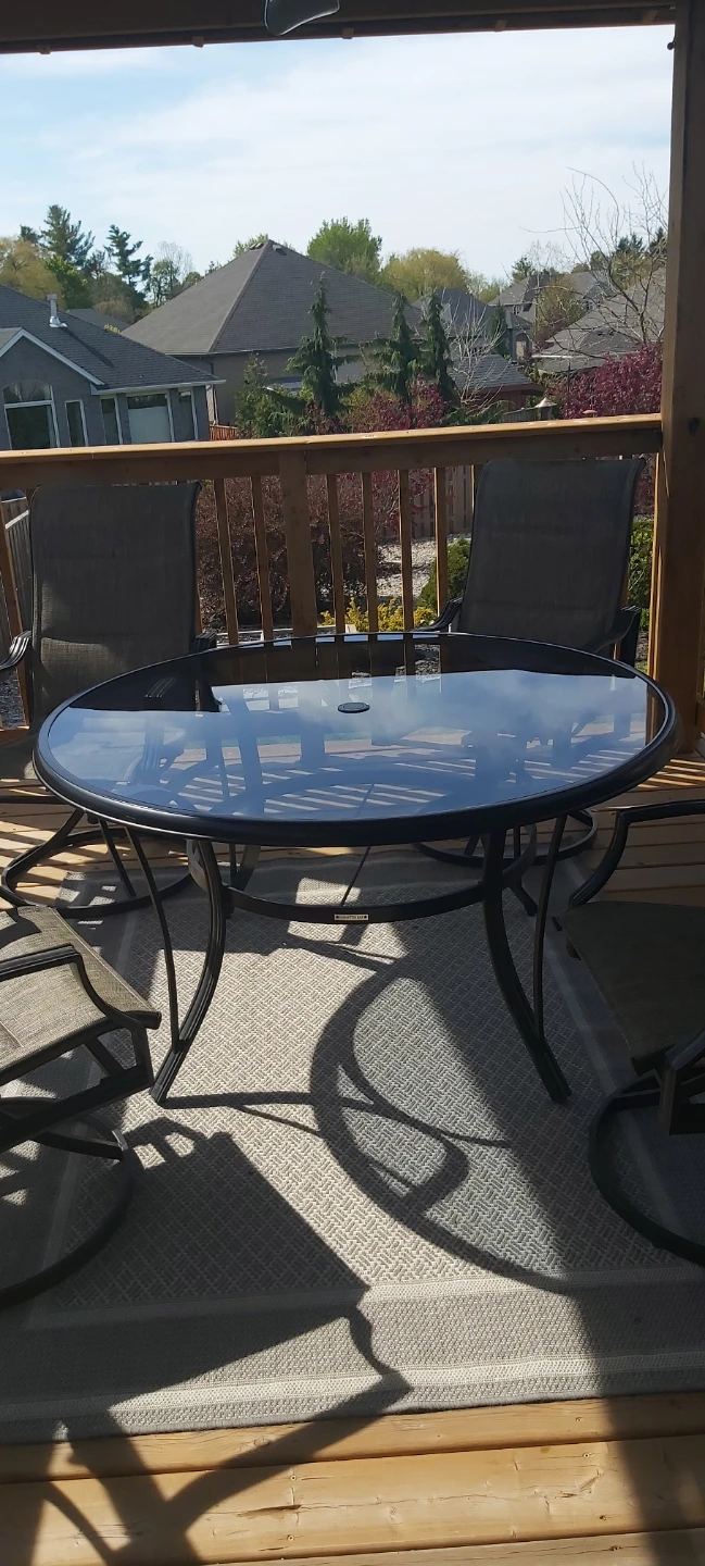 Outdoor Patio Swivel Chair and Table Set - photo 3