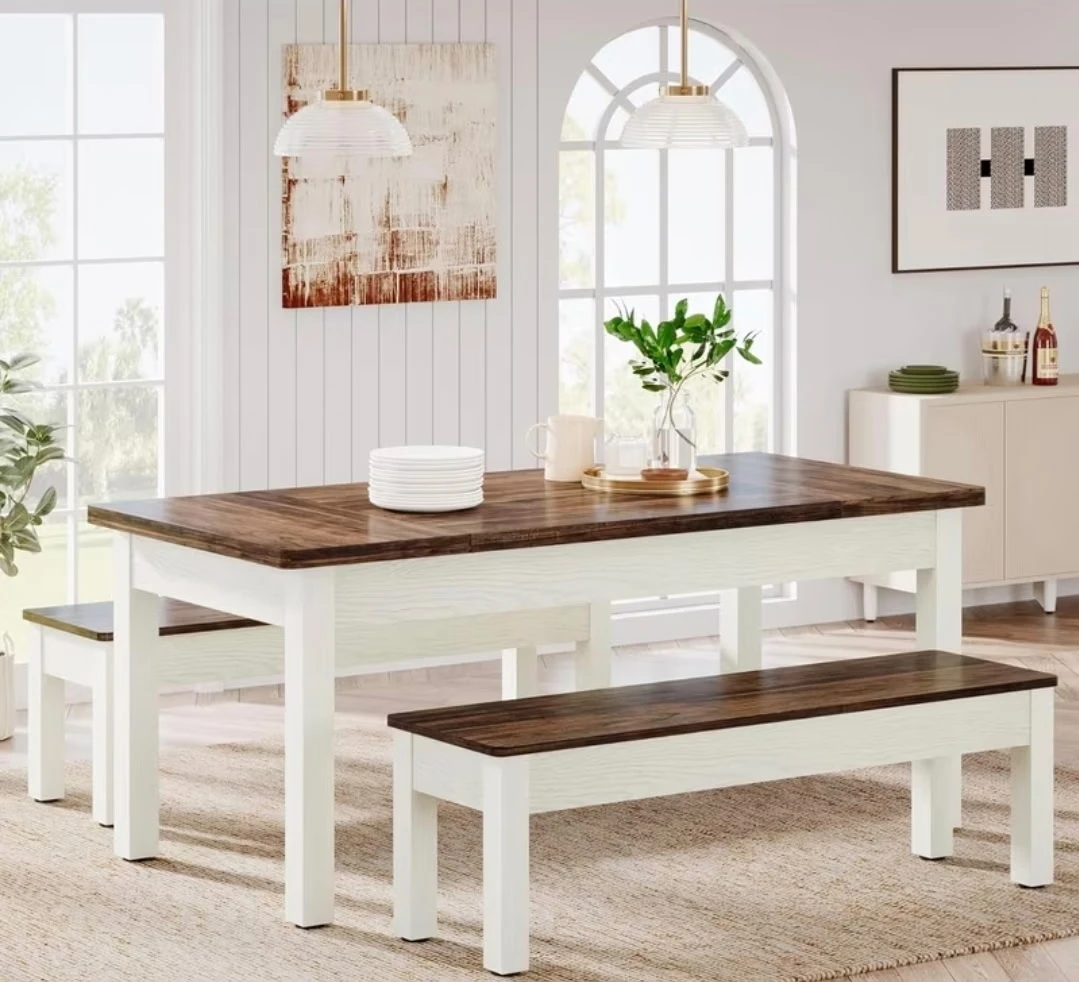 Dining Table with 2 Benches - photo 3