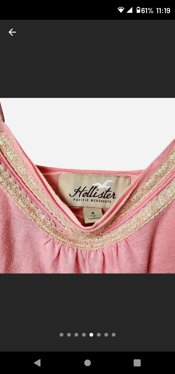 Vintage 90s Hollister Pink and Lace Medium Babydoll Cami/ Tank - photo 4