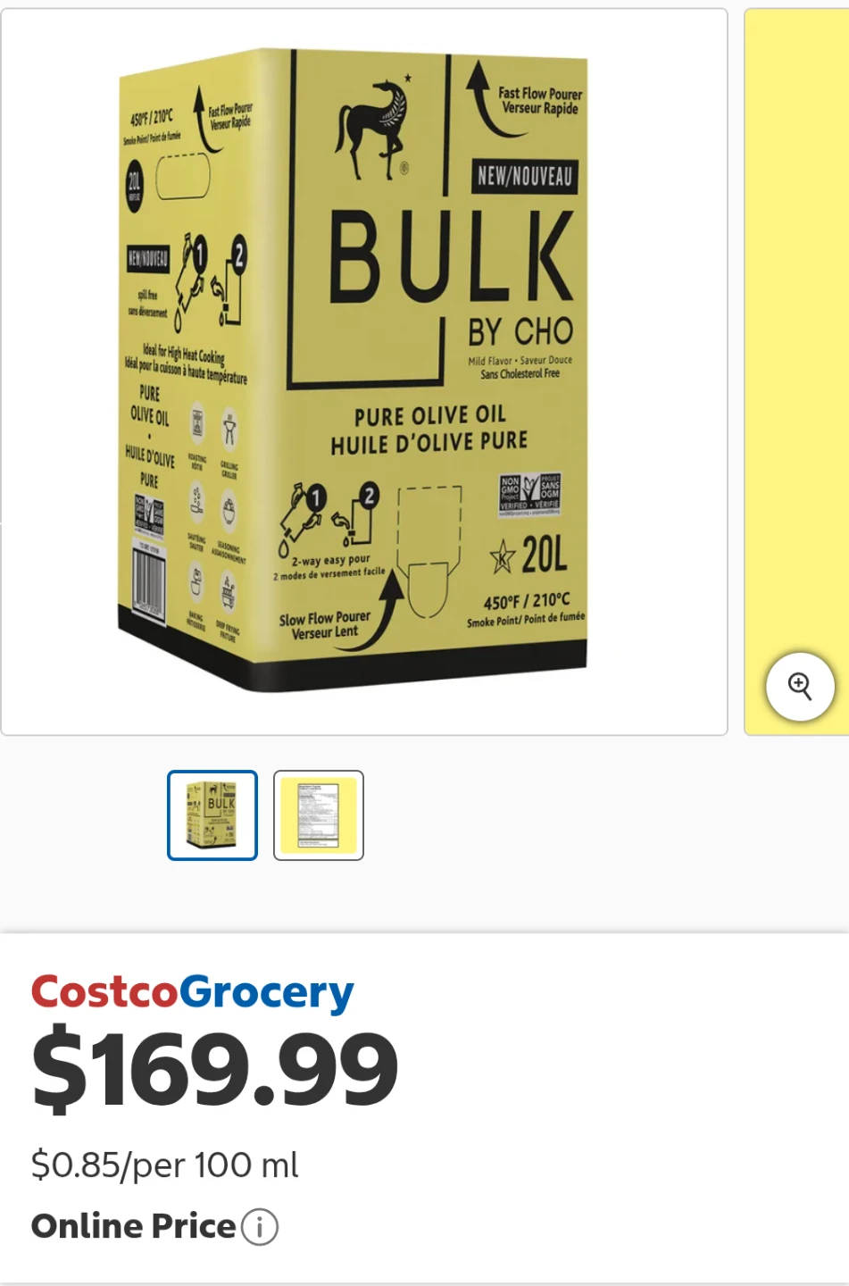 Pure Olive Oil Bag-in-Box, 20L - photo 2