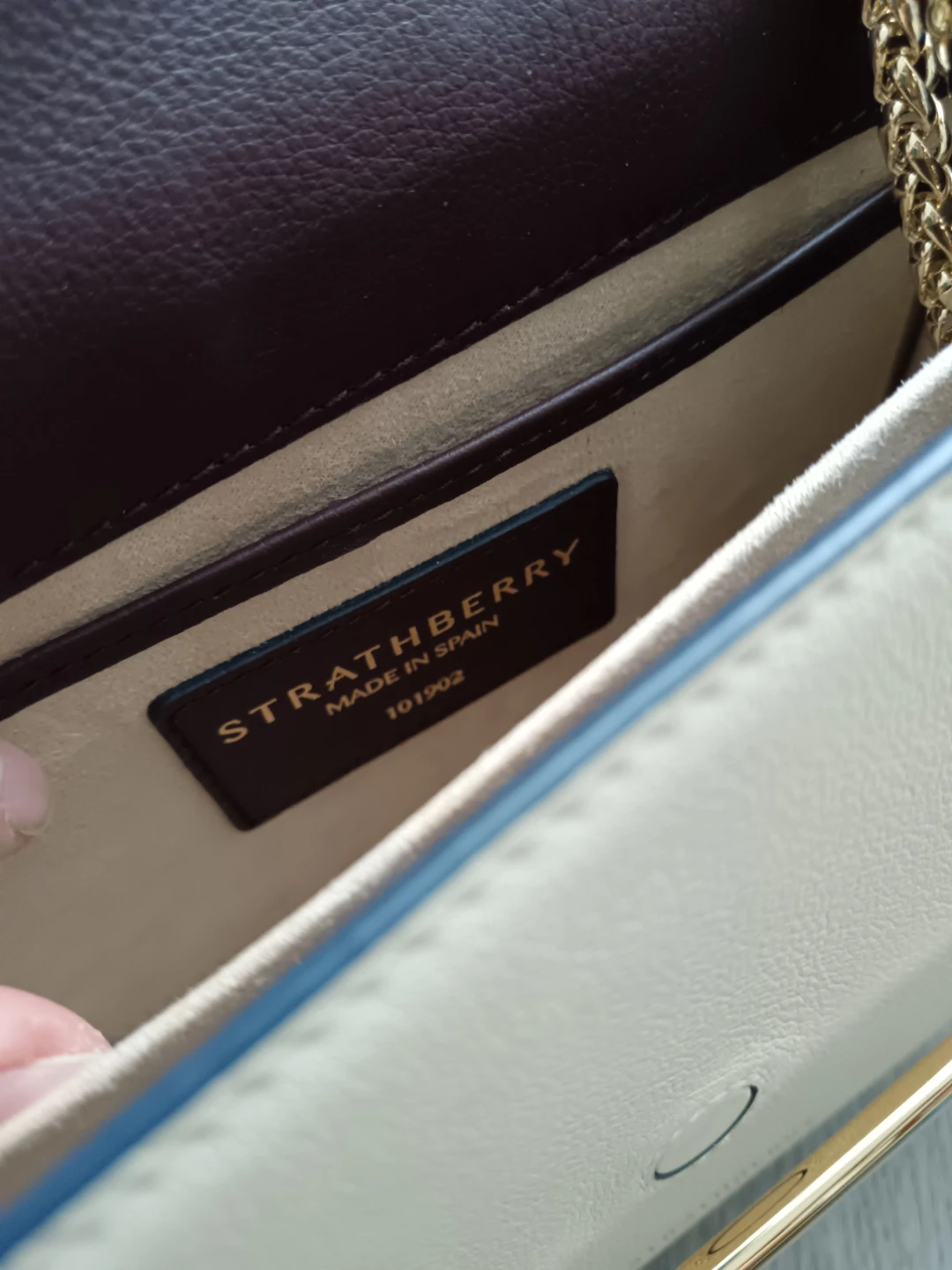 Strathberry Mini East to West Bag in Navy and Vanilla - photo 4