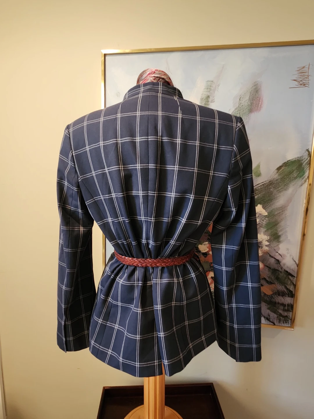 Banana Republic bell sleeve Blue Plaid Blazer - photo 2