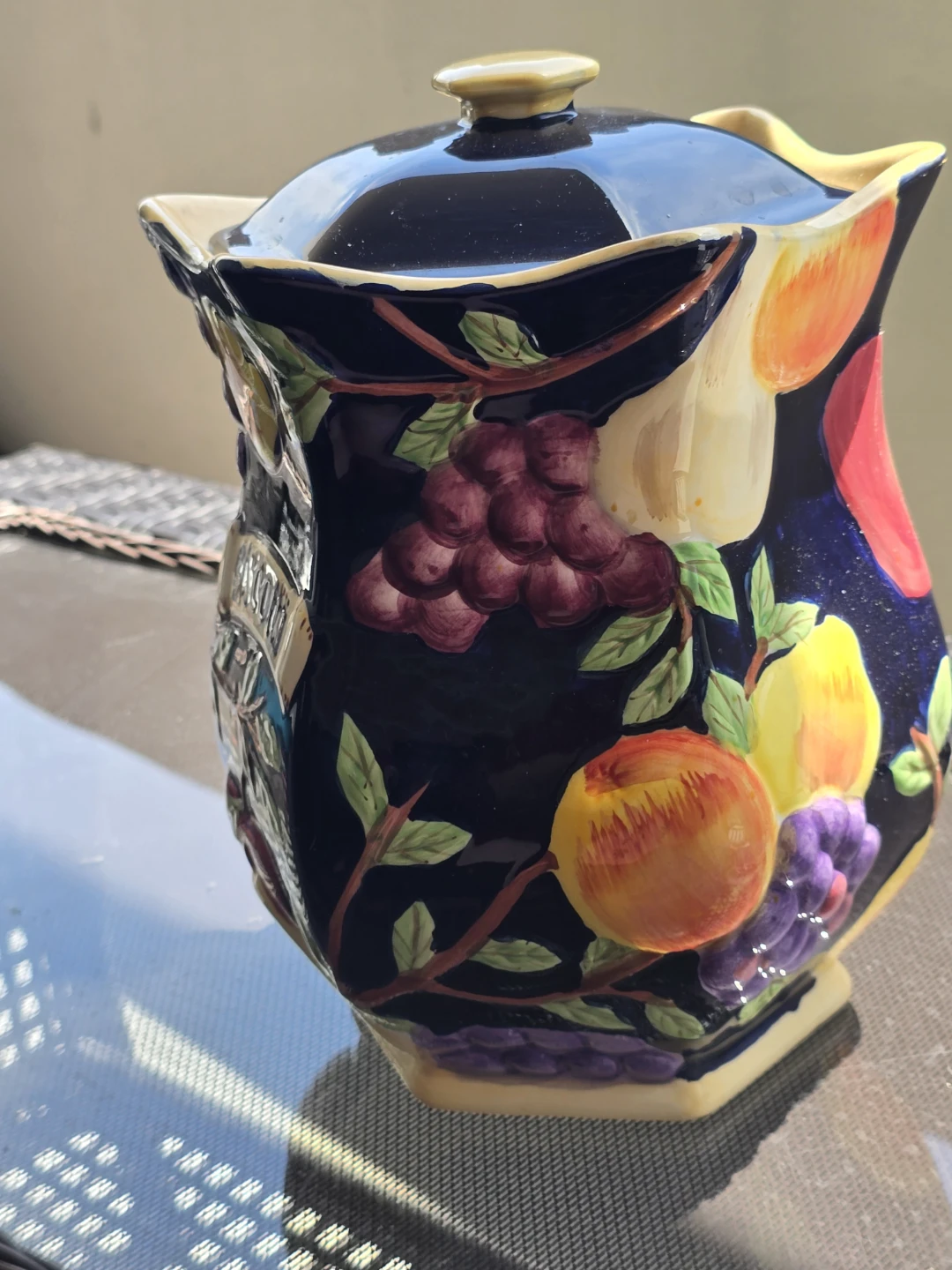 Vintage Ceramic Biscotti Jar with Fruit Design - photo 2