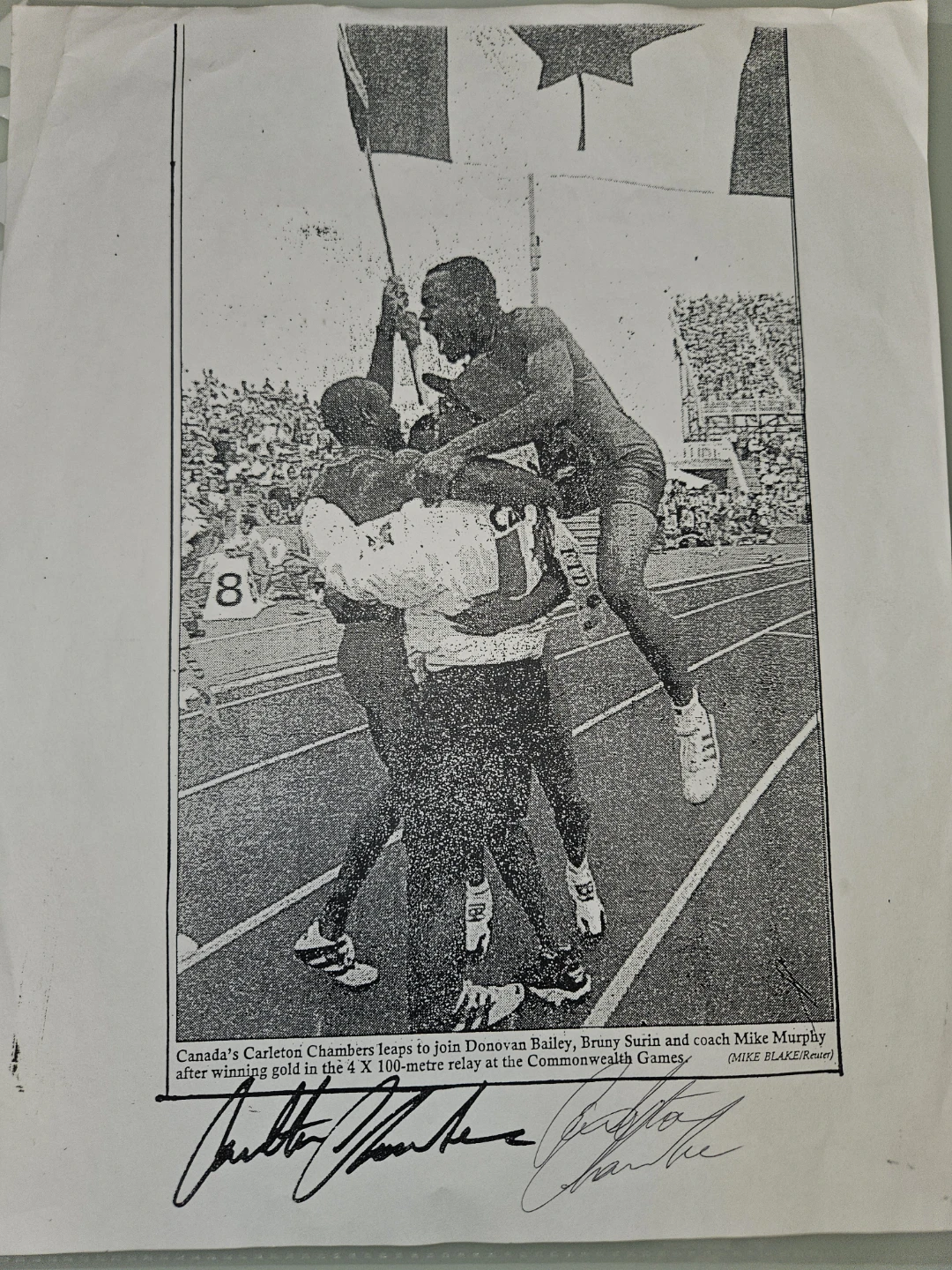 Signed Carleton Chambers Photo - Canadian Gold Medal