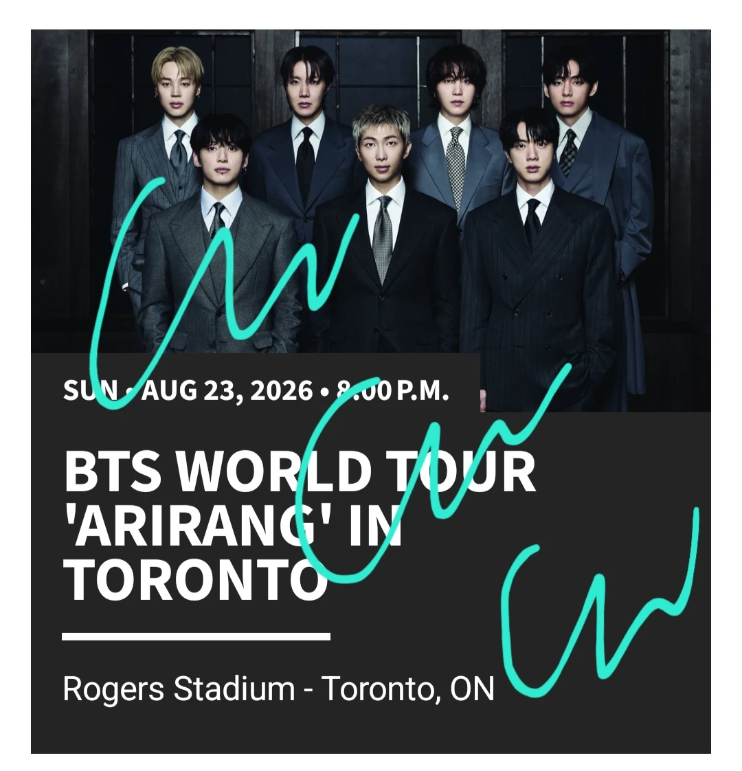BTS 'Arirang' in Toronto Ticket | Aug 23