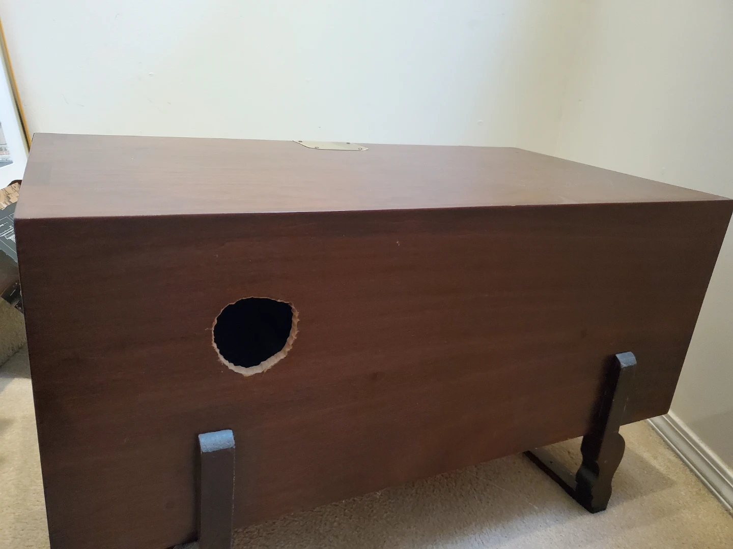 Vintage Decorative Wooden Chest with Brass Hardware - photo 5
