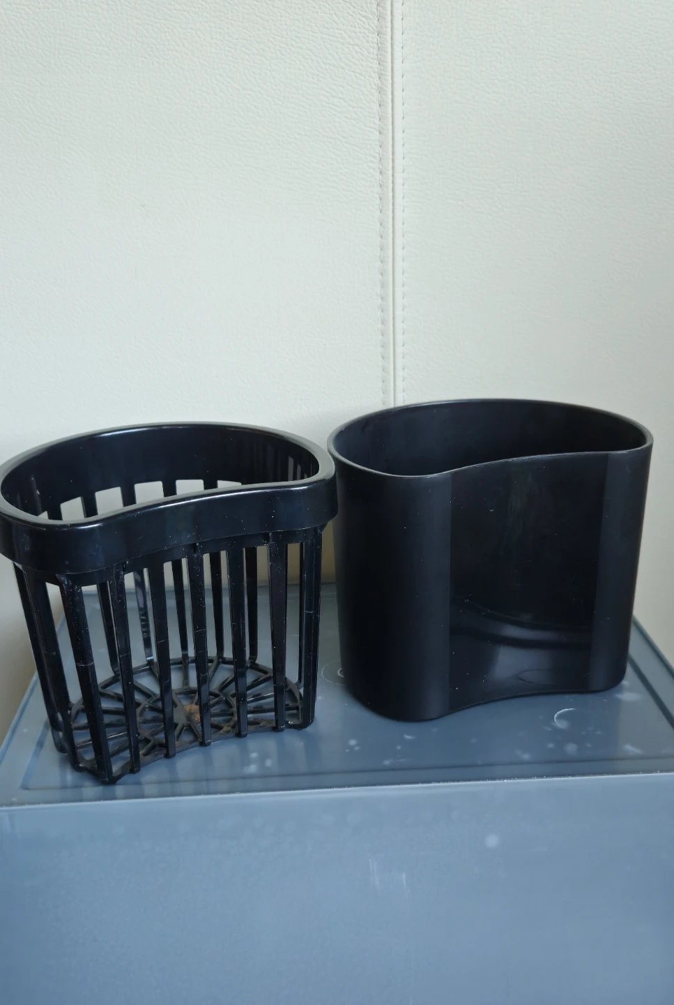 Black Plastic Sink Caddy and Holder Set