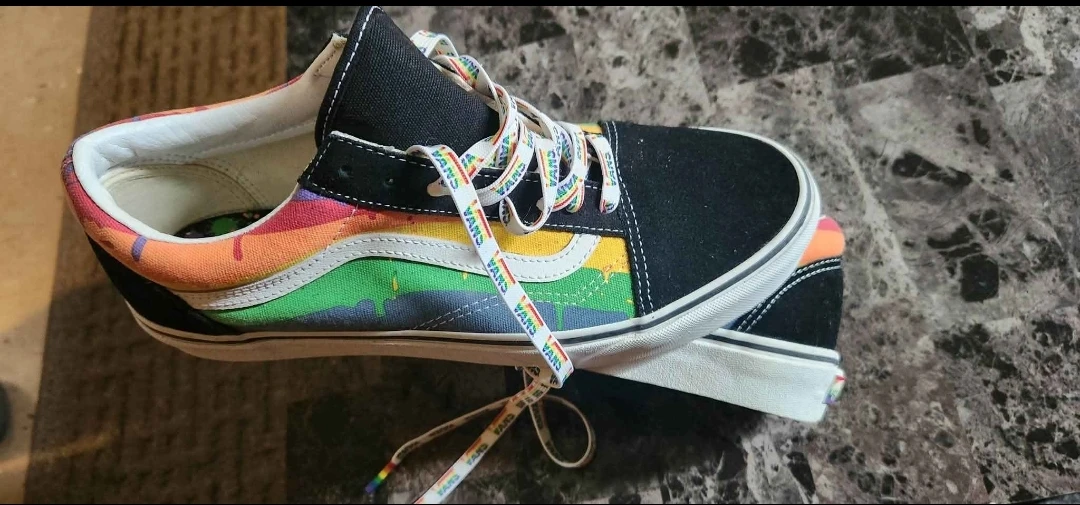 Vans Old Skool Pride Rainbow Splatter Skate Shoes - photo 2