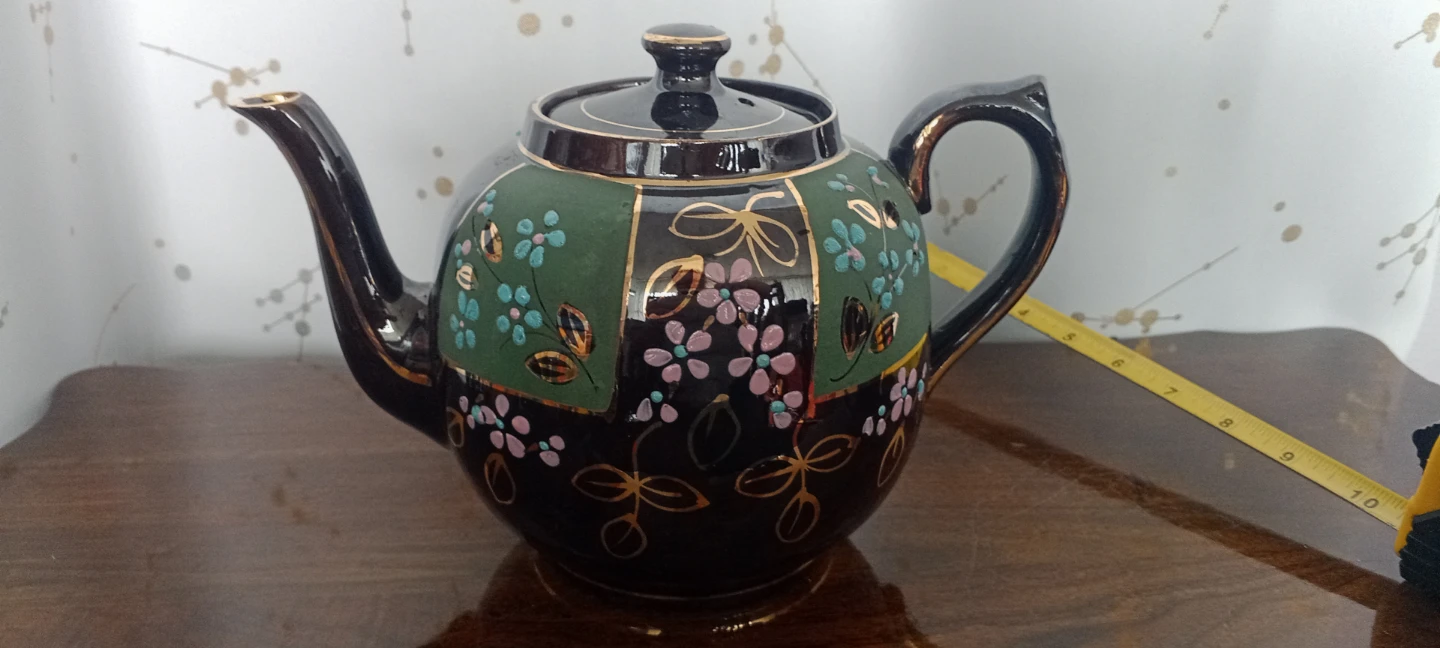 Vintage Ceramic Teapot England Floral Design