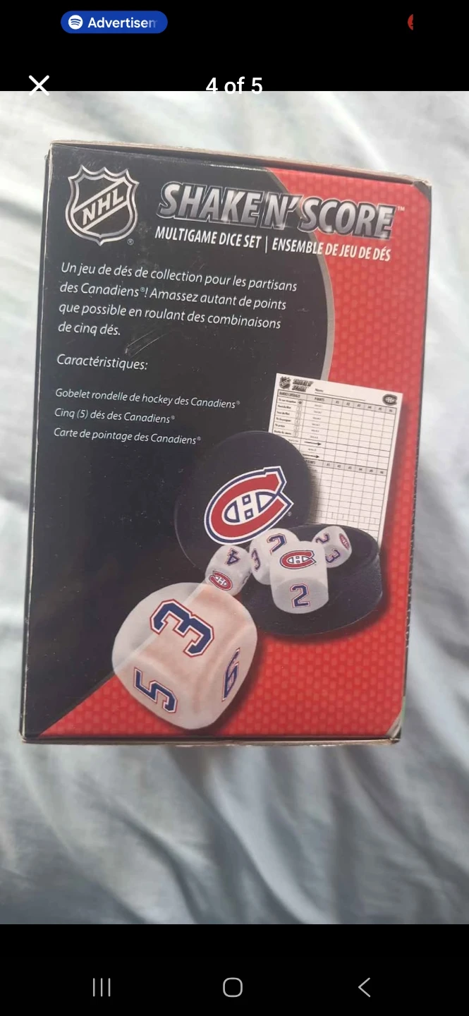 NHL Shake 'n Score Multigame Dice Set - Canadiens - photo 4