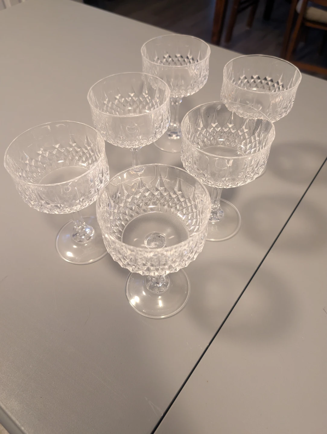 Set of 6 Crystal Coupe Glasses