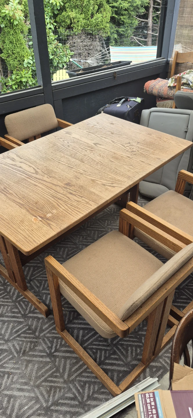Oak Dining Table and Chairs Set