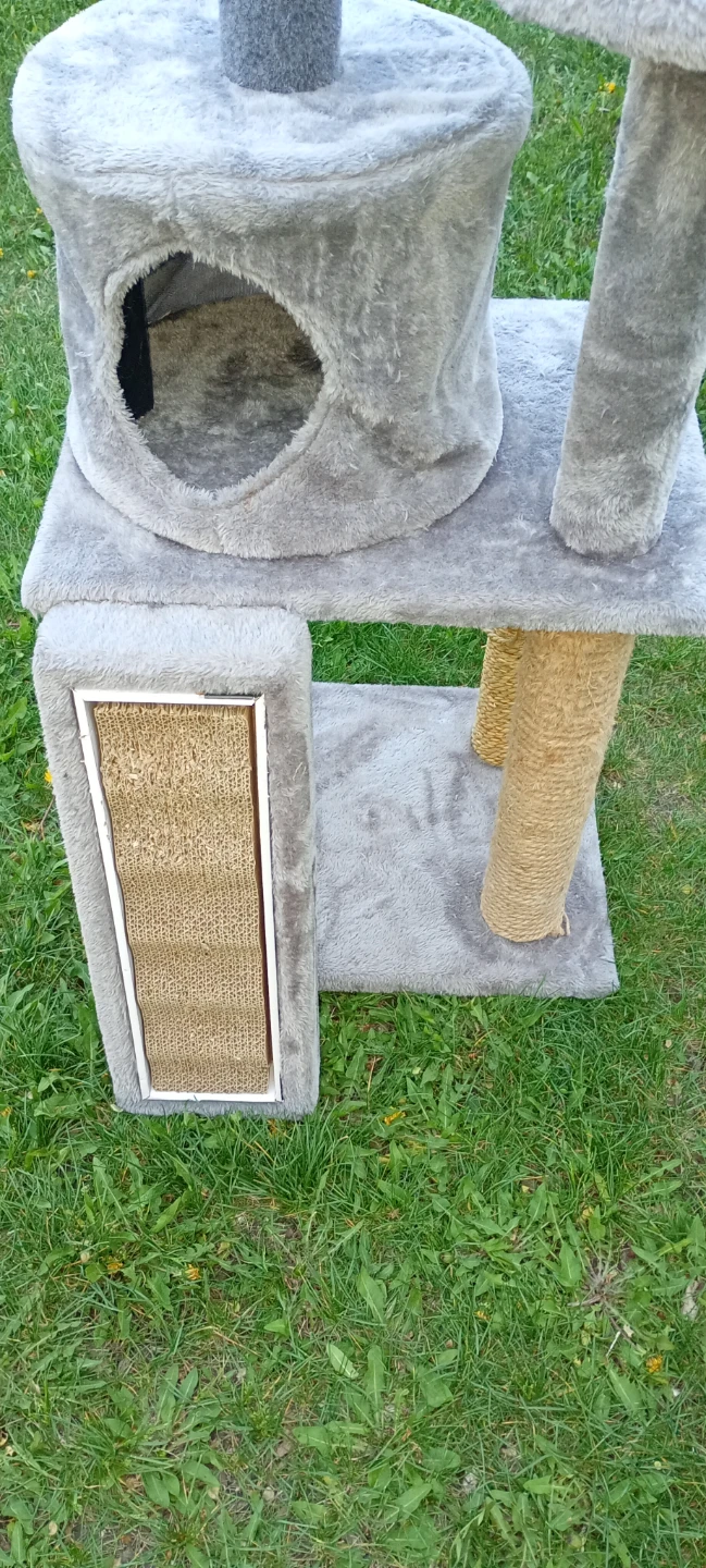 Grey Cat Tree Condo with Scratching Pad - photo 4