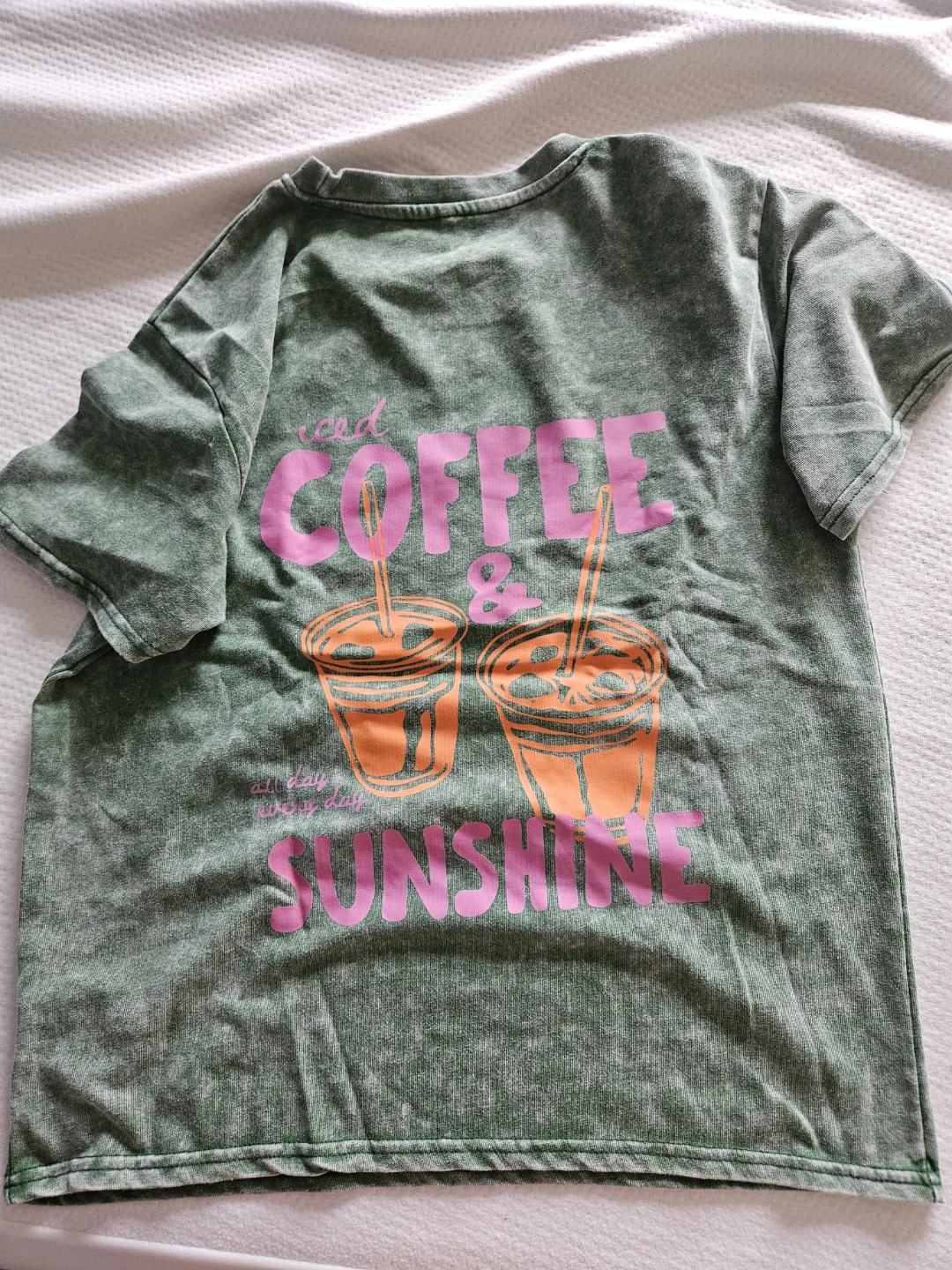 Green "iced COFFEE & SUNSHINE" T-Shirt