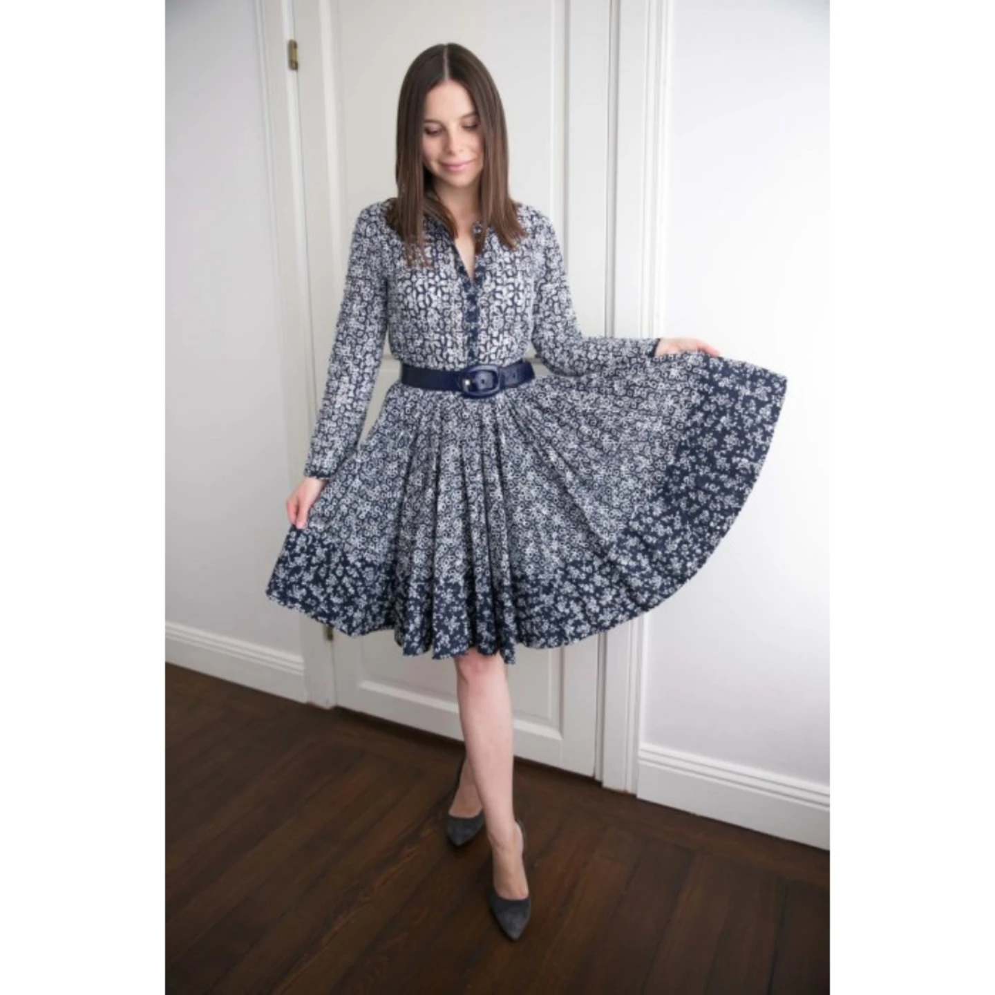 Maje Floral Tea Eyelet Dress