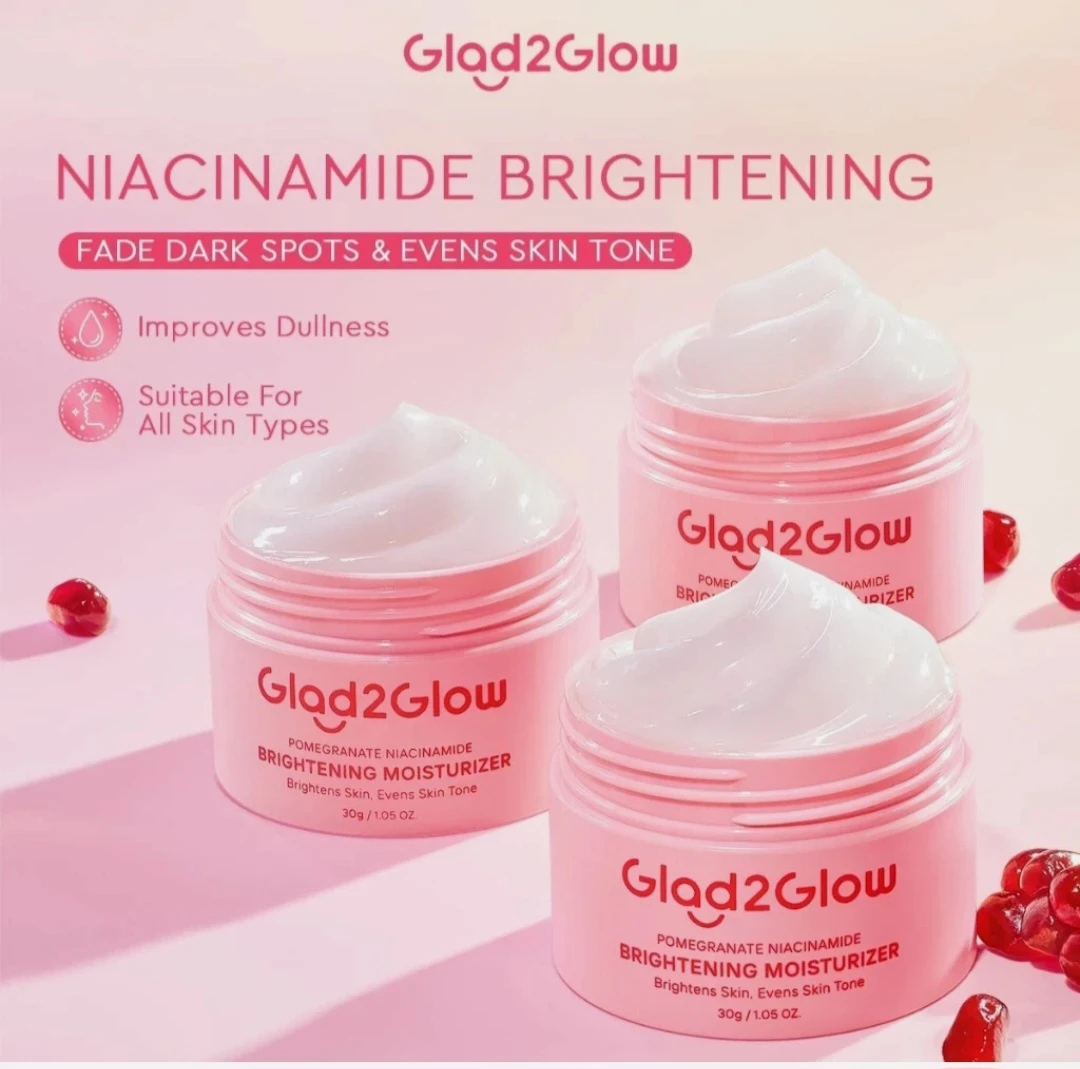 Glad2Glow Niacinamide Brightening Moisturizer Pomegranate 30g