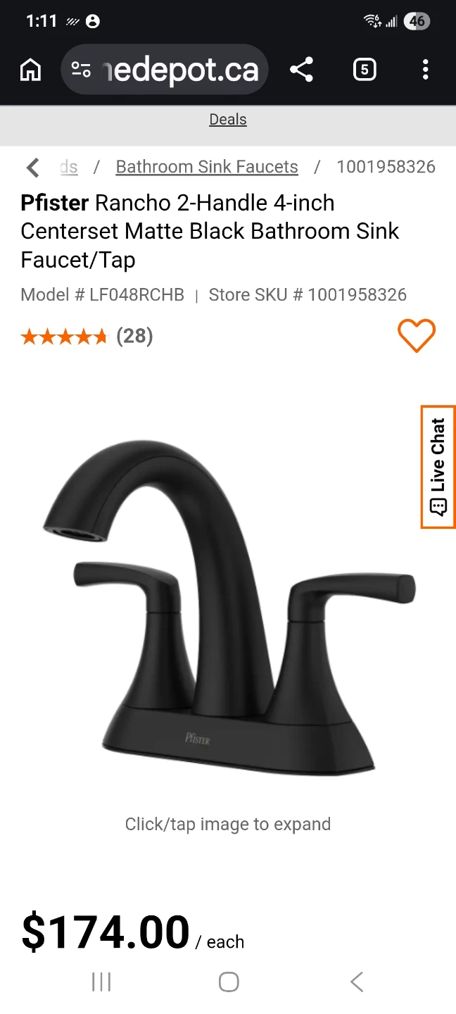 Pfister Rancho Matte Black 2-Handle Centerset Bathroom Faucet