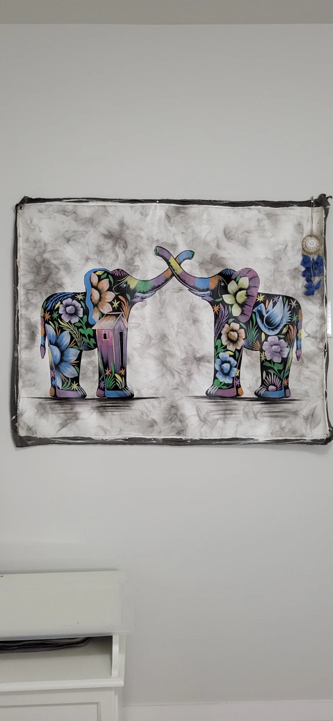 Canvas hand painted  Elephant Art Print - photo 2