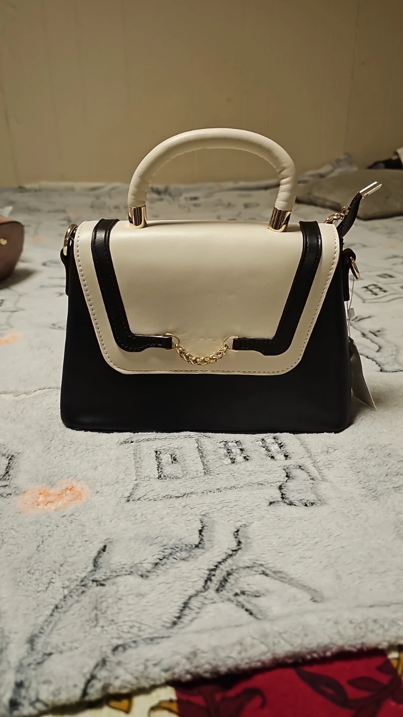 Two-tone Handbag with Top Handle
