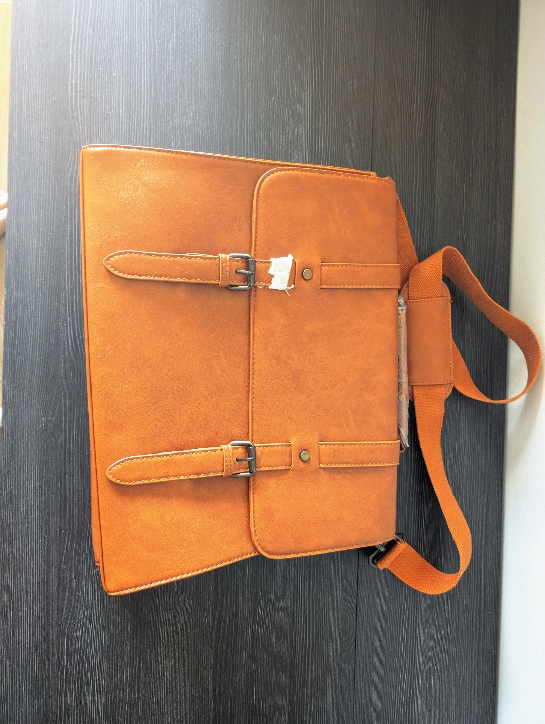 Lubardy Brown Faux Leather Messenger Bag