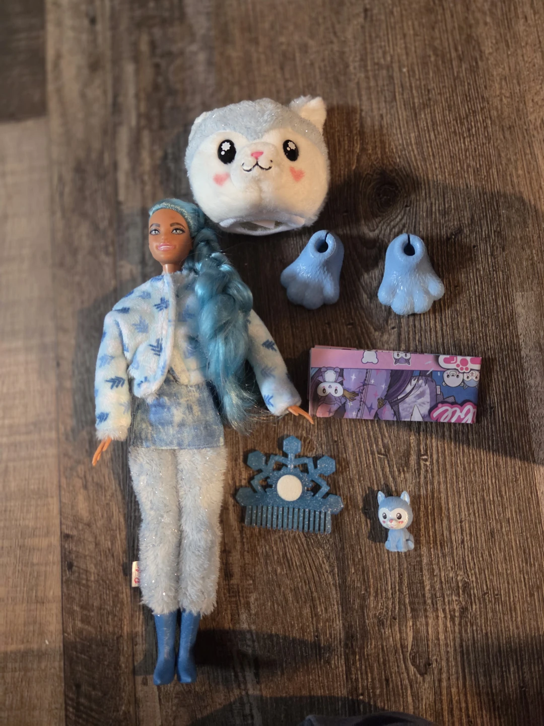 Barbie Doll Cutie Reveal Husky Plush Costume Doll with Pet