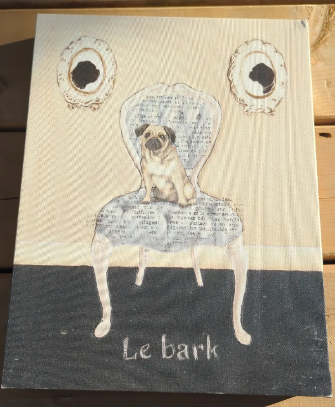 Canvas Wall Art "Le bark" Pug Dog - photo 2