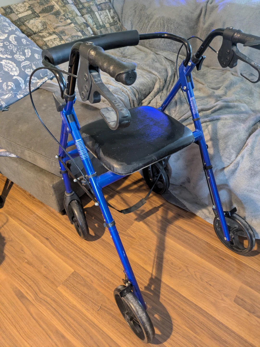 Blue Rollator with Seat