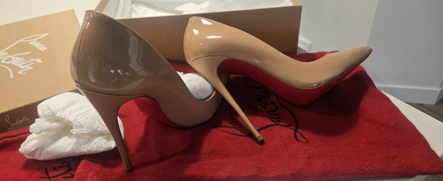 Christian Louboutin So Kate Patent Heels Nude Size 37 - photo 2