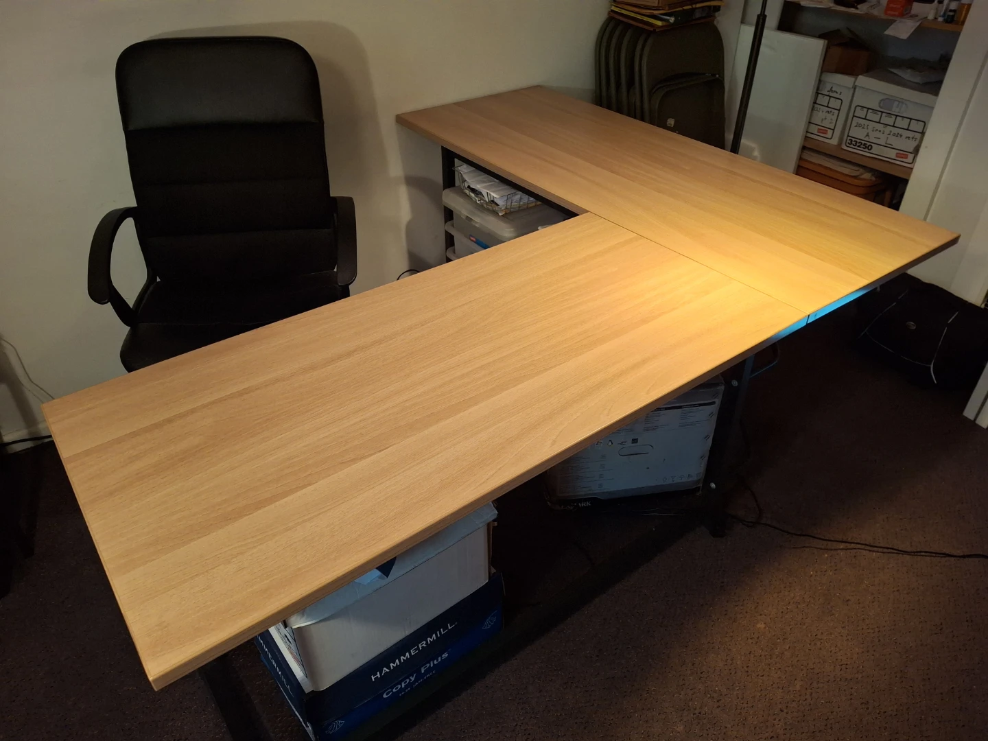 L-Shaped Wooden Desk
