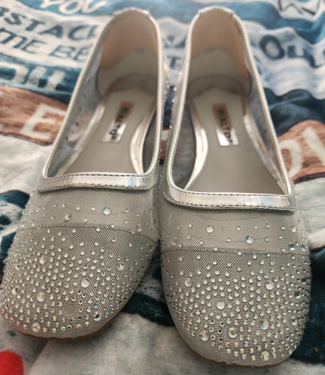Rialto Silver Embellished Ballet Flats