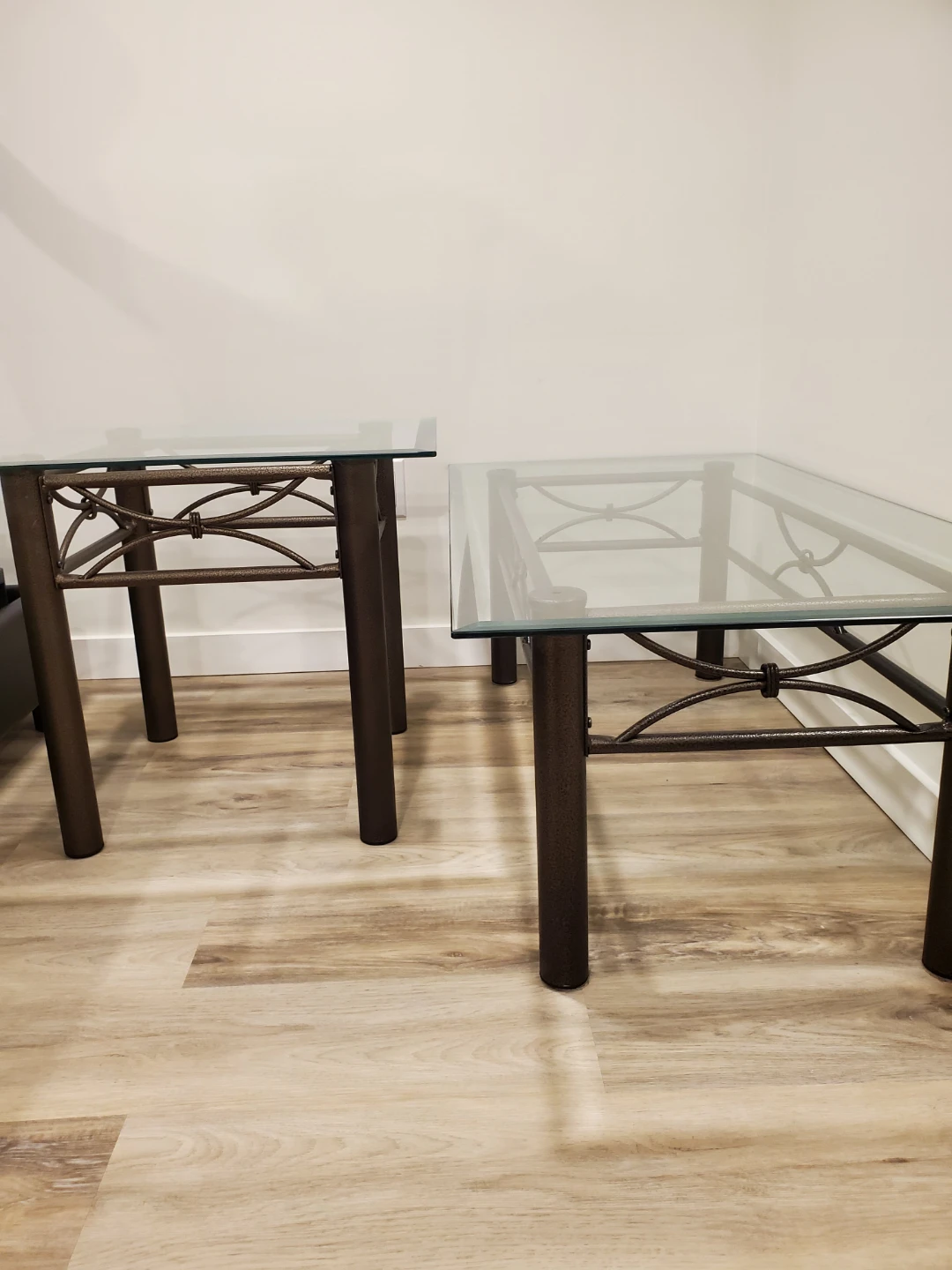 Glass Top Tables with Metal Frame (Set of 2) - photo 2