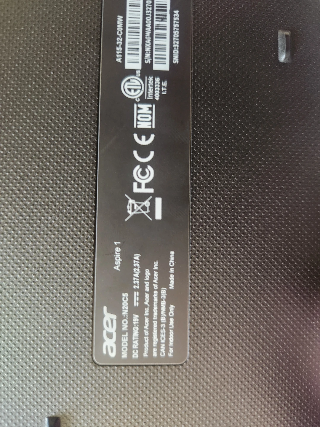 Acer Aspire 1 Laptop, plus power adapter - photo 3